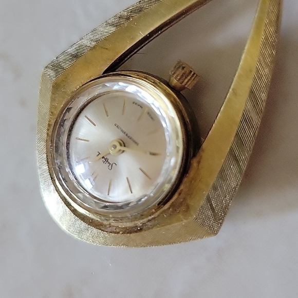 Vintage Sheffield watch pendant necklace slide Swiss made winding - Picture 2 of 5